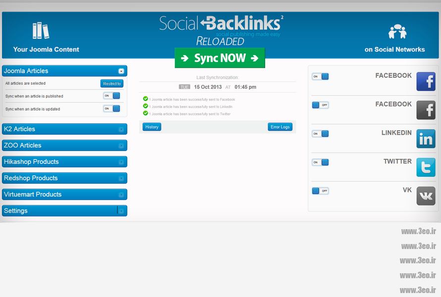 دانلود رایگان افزونه Social Backlinks برای جوملا